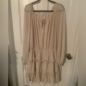 Gilli 2X Polka dot, sheer sleeve, blouson/BoHo style mini dress